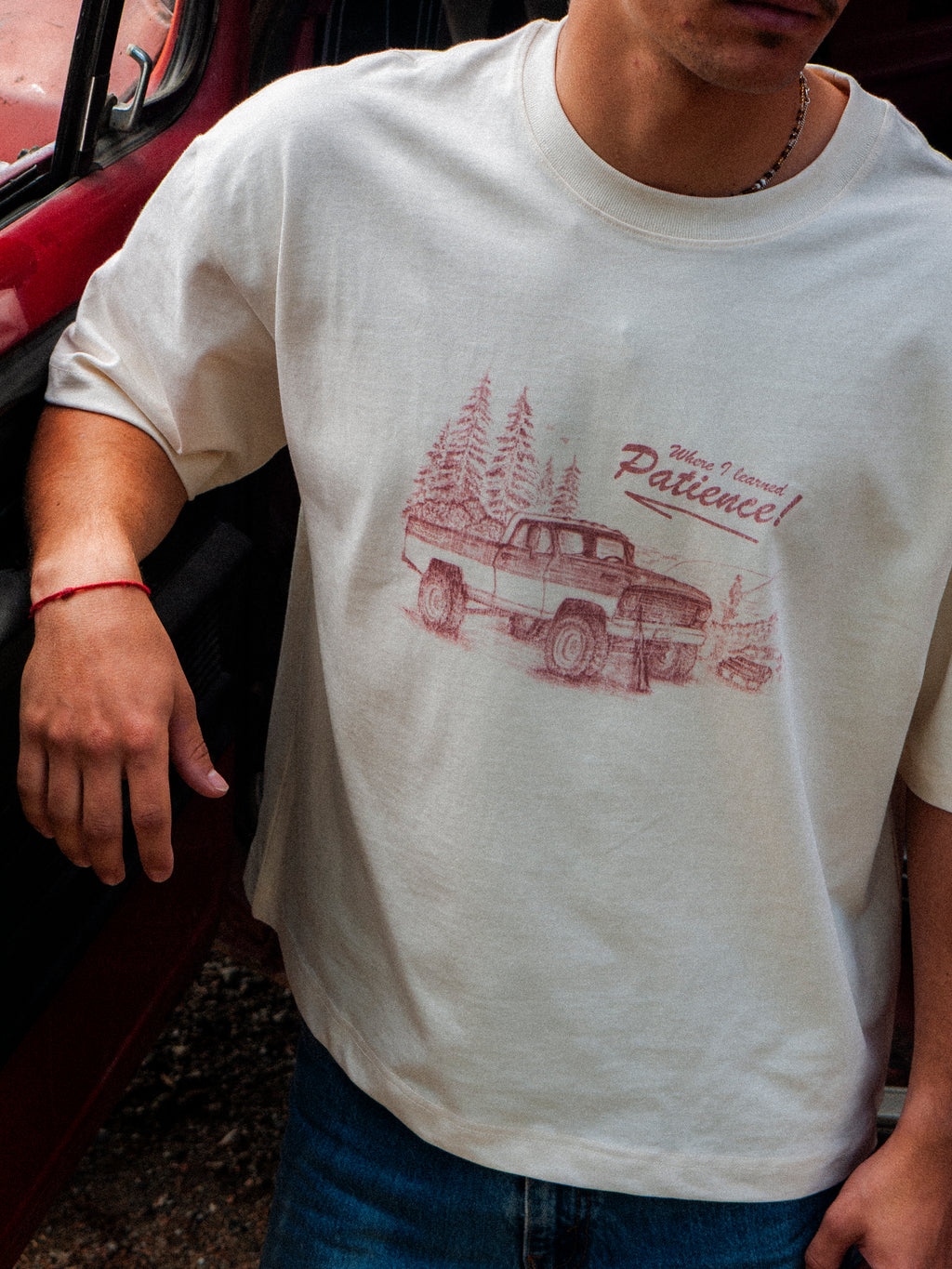 'Where I Learned Patience' T-Shirt - Cream